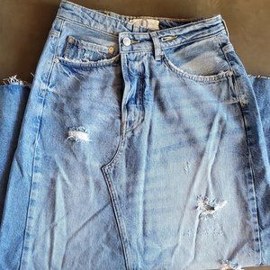 Free people ankle length jean skirt